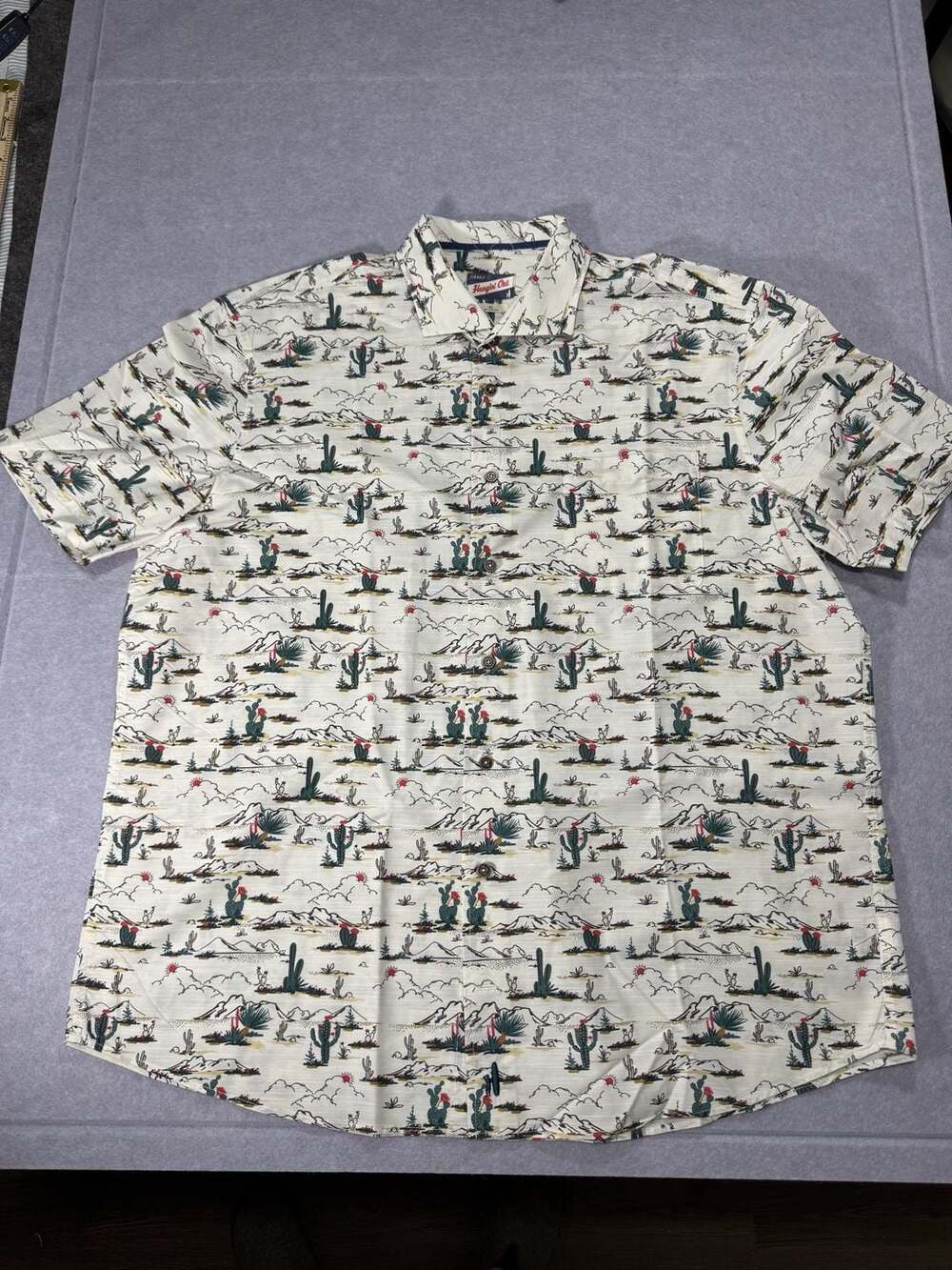 Johnnie-O Ezekial Hangin Out Shirt Size XL Cactus Print